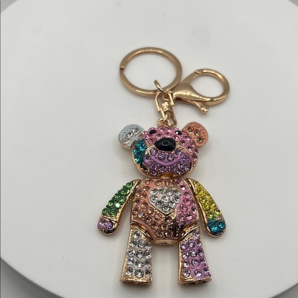 Accessories - 264. Colorful Rhinestone Bear Keychain
